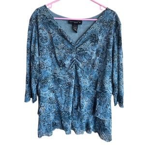 Y2k plus size paisley print boho hippie fairy top by Venezia